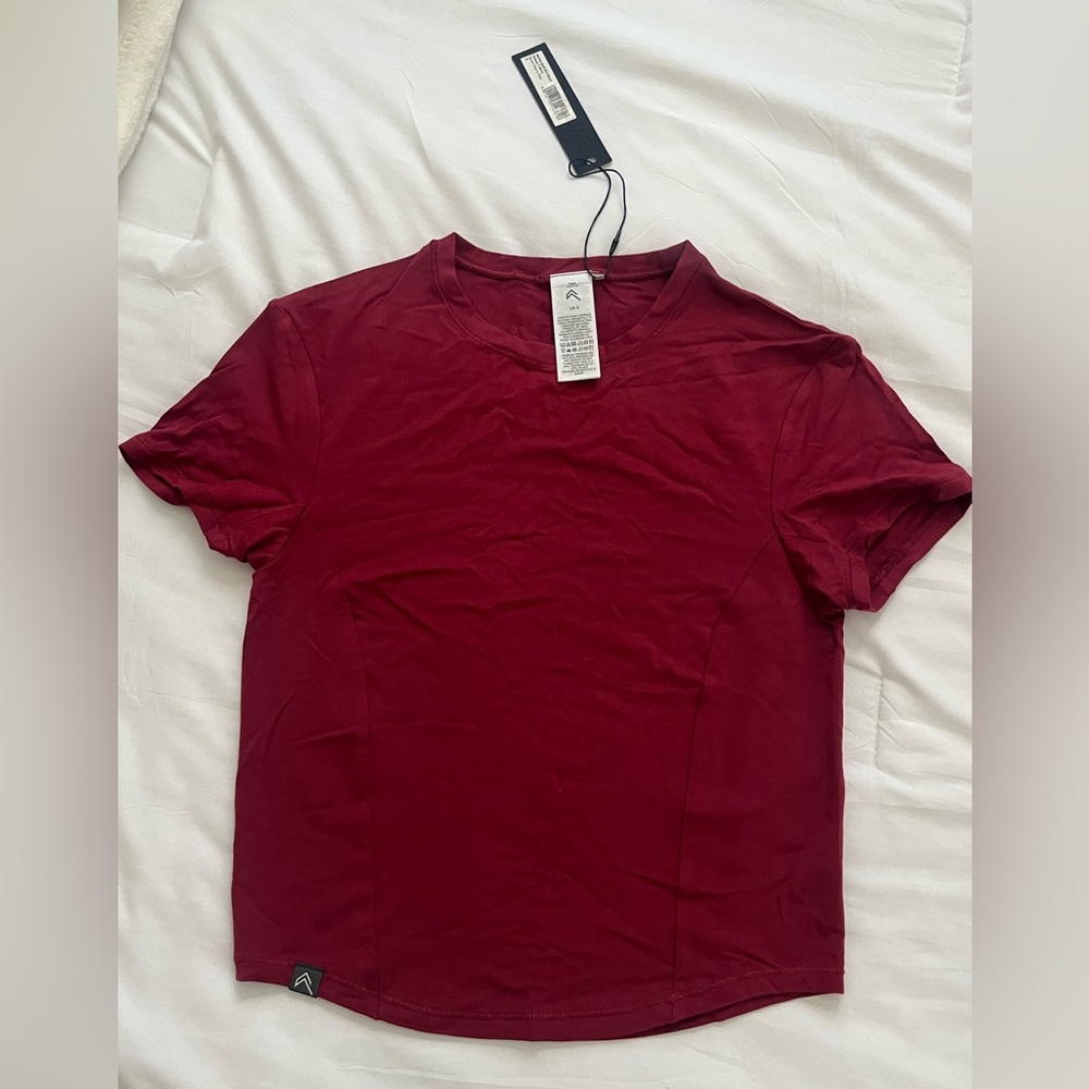 ONER ACTIVE MELLOW SOFT MID SHORT SLEEVE TSHIRT BURNT RED CHERRY SMALL